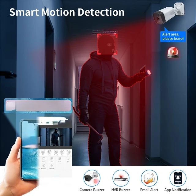 4K 8MP 8Channel POE NVR kit 4PCS IP Bullet Surveillance Camera Security System Set Two-way Audio Smart CCTV Outdoor - Image 5