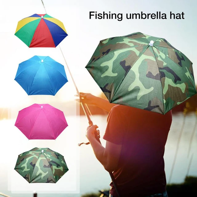 Parapluie Mains Libres de 65 Cm, Parapluie monté sur la Tête, Grande Taille,  Protection , Chapeaux, Parapluies de Golf, Parapluie Pliable pour Femmes et  Hommes. (Camouflage) : : Sports et Loisirs