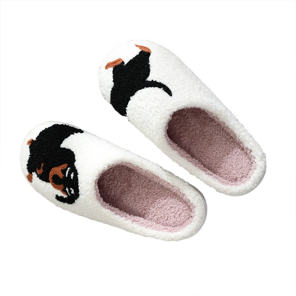 Plush Dachshund Flat Thermal Anti Slip Soft Furry Slippers for Outdoor Indoor Bedroom flat slippers warm slippers
