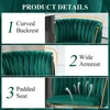 Modern Velvet Dining Chairs Hand Weaving Accent Chairs Living Room Chairs Upholstered Side Chair with Golden Metal Legs 5