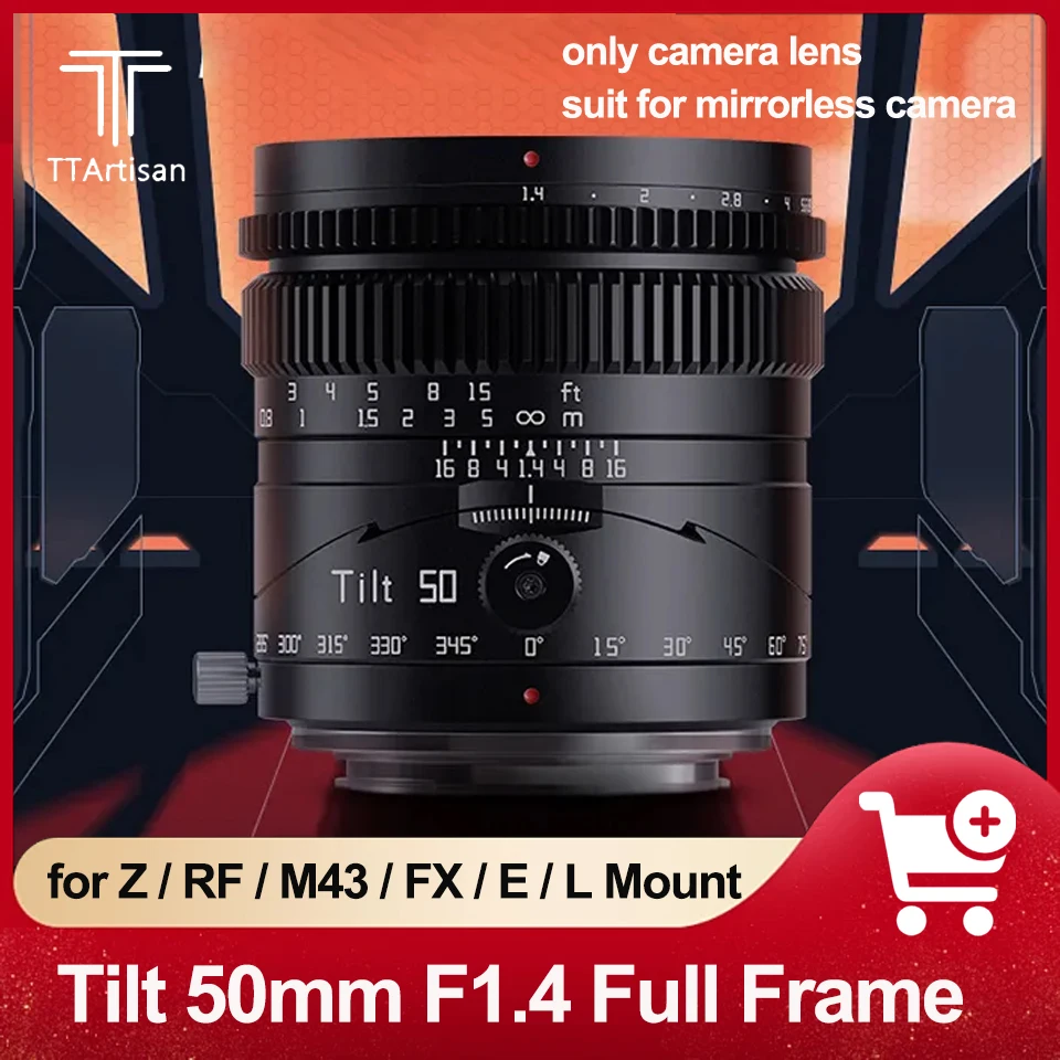Ttartisan Tilt 50Mm F1.4 Full Frame Mf Portrait Lens Compatibile Con Sony A7S A7R Panasonic S1 Sigma Fp Mirrorless Camera