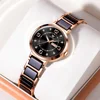 OLEVS New Ceramics Watchstrap Watch For Women Luxury Business Diamonds Wristwatch Fashion Waterproof Dual Calendar Woman Watches 1