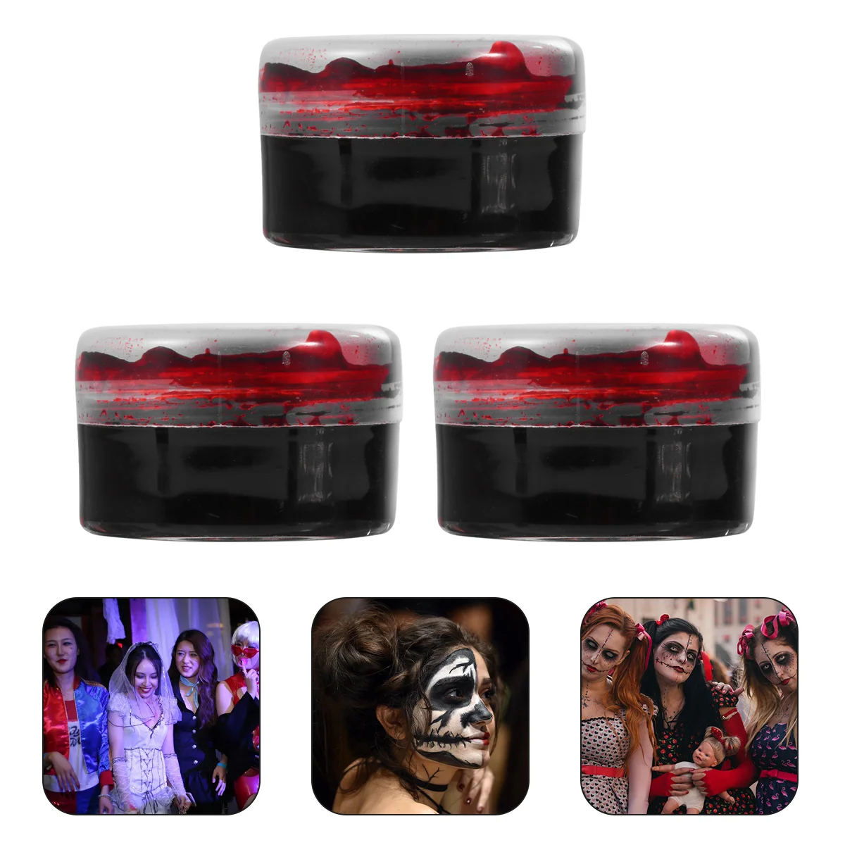 

3 Boxes Blood Paste Fake Plasma Makeup Red Accessories Prop Water Halloween