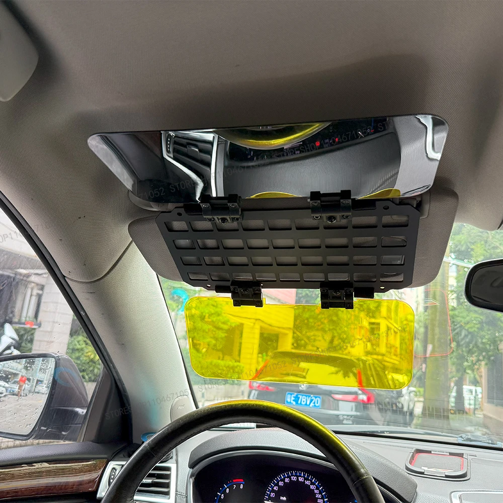 Auto ABS Sonnenblende Molle Panel Sonnenschirm Hängebrett taktisches Fahrzeug Aufbewahrungsbrett Auto Offroad-Innenmodifikation – Detail 4