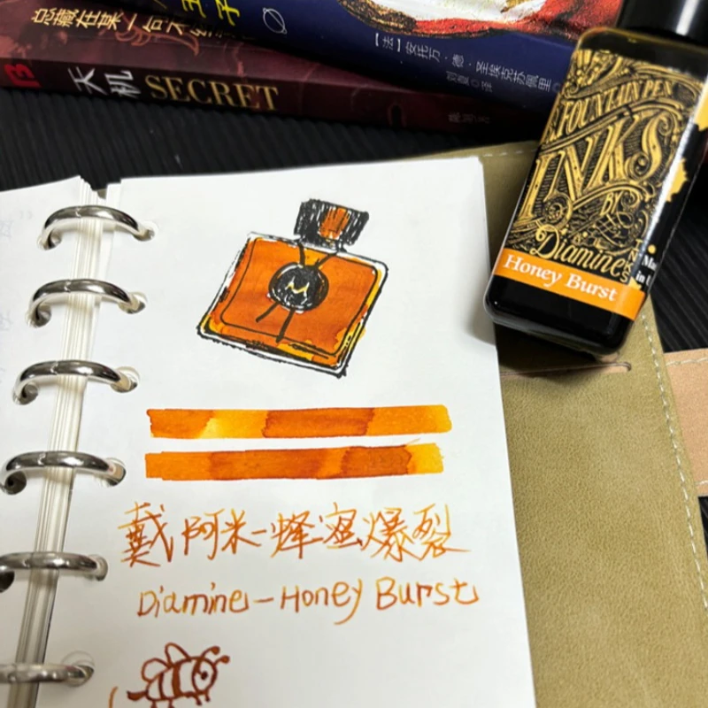 오리지널 DIAMINE 허니 버스트 잉크 기타 시리즈 염료 기반 컬러 잉크 30ml/80ml 만년필 문구 용품용