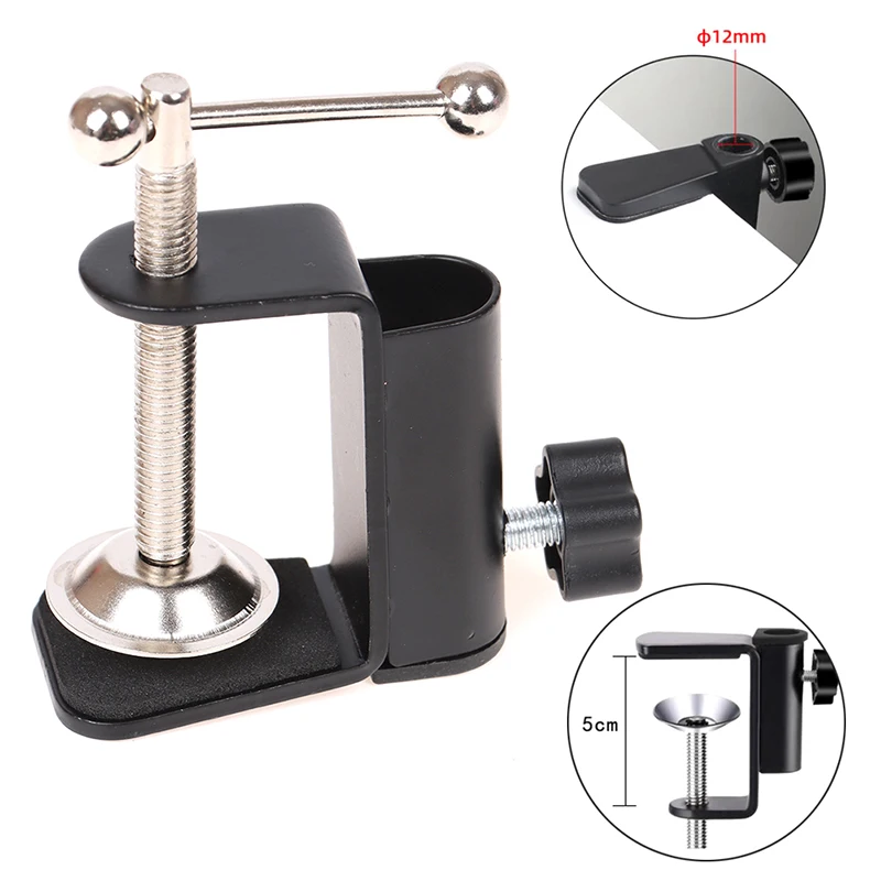 Desktop Mounting Clip 1PC Heavy Duty Metal Plastic for Microphone Desk Lamp Stand