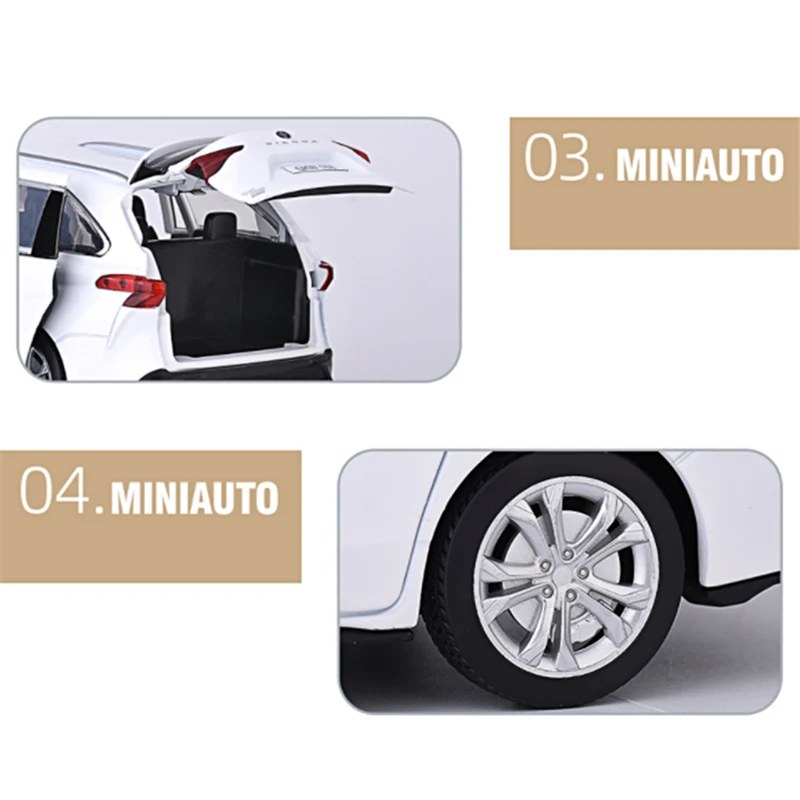 1:24 Sienna Granvia MPV Alloy Car Model Diecast Metal Toy Commercial Car Vehicles Model Sound and Light Simulation Children Gift 6
