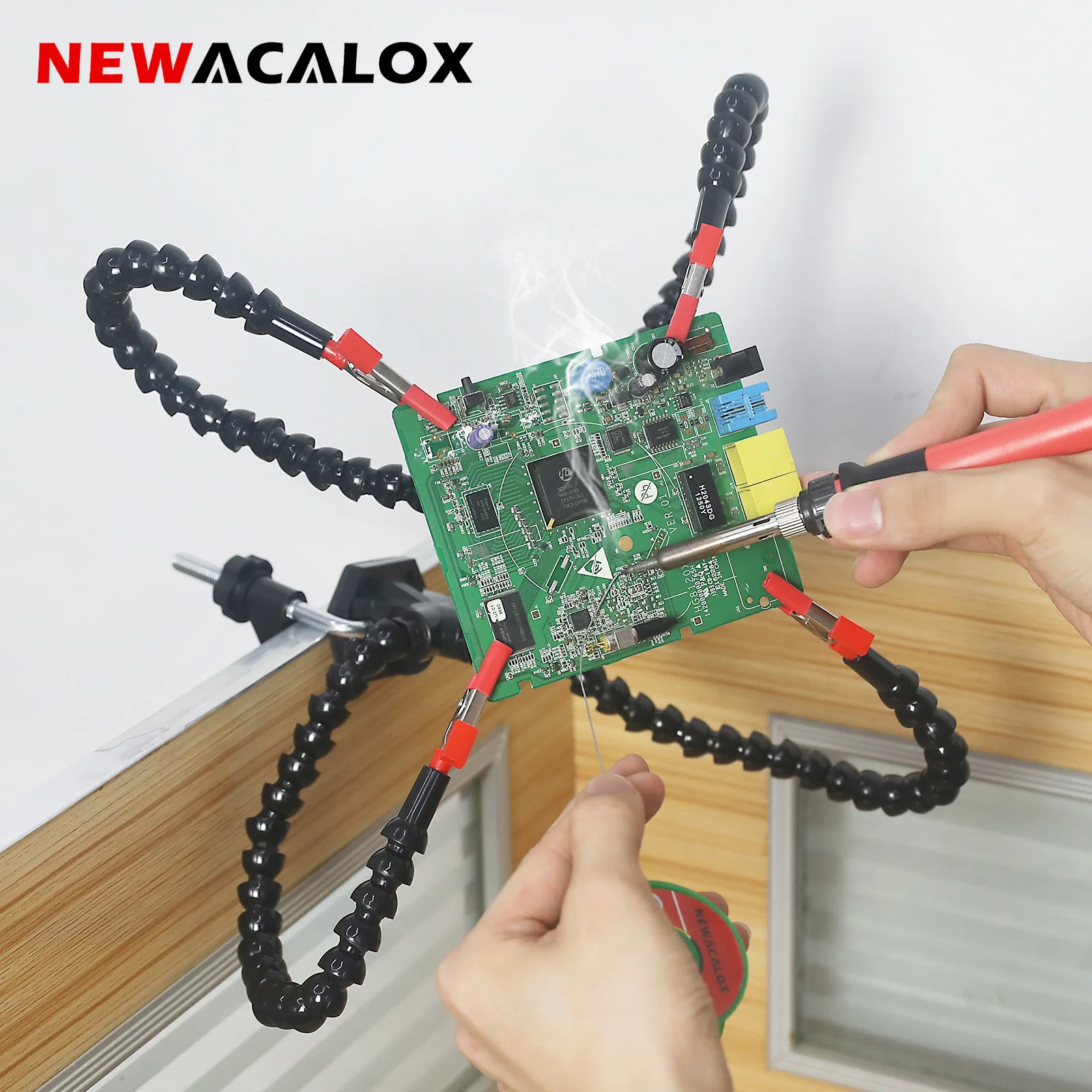 Saldatura Helping Hand Con Lente D'Ingrandimento - Morsa PCB Con Bracci Flessibili E Clip - Per Elettronica, Fai Da Te, Gioielli