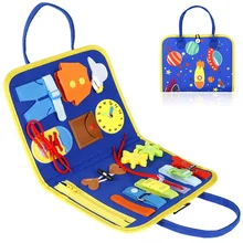 

Toddler Busy Board Basic Life Skills Learning Early Educational Activity Board for Fine Sensory Montessori Board toys Gifts