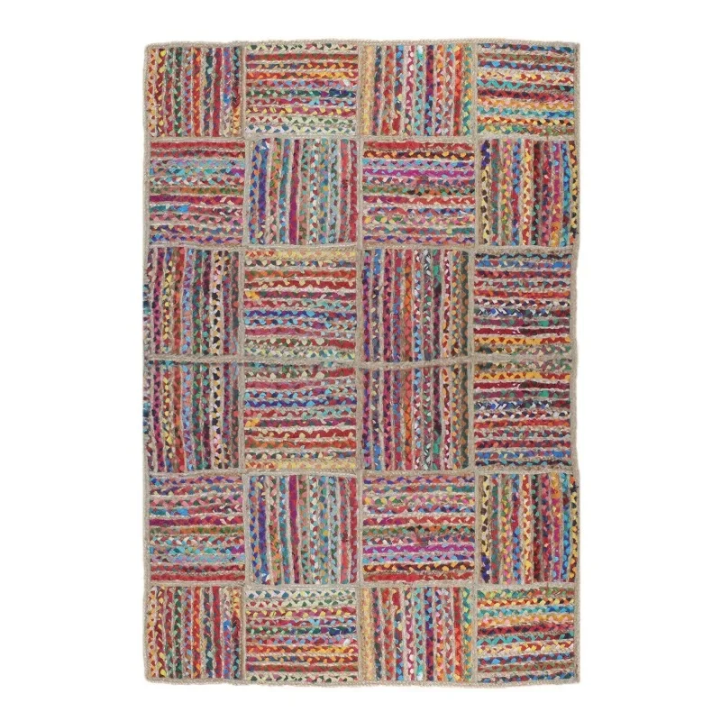 

Hand Braided Cotton Jute Area Rug Dining Room Beige Kilim Living Room Carpet