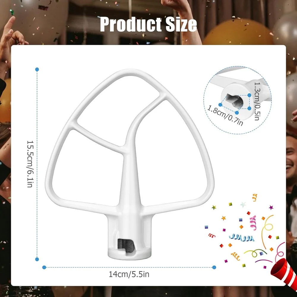 Mixer Accessories K45B Coated Flat Beater for KitchenAid 4.5-5 Qt Stand Mixer Bowls