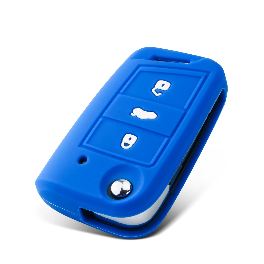 KEYYOU Silicone Key Case Key Cover For Volkswagen VW Golf 7 GTI R MK7 Tiguan For Skoda Octavia A7 Seat Leon Ibiza key case key case cover