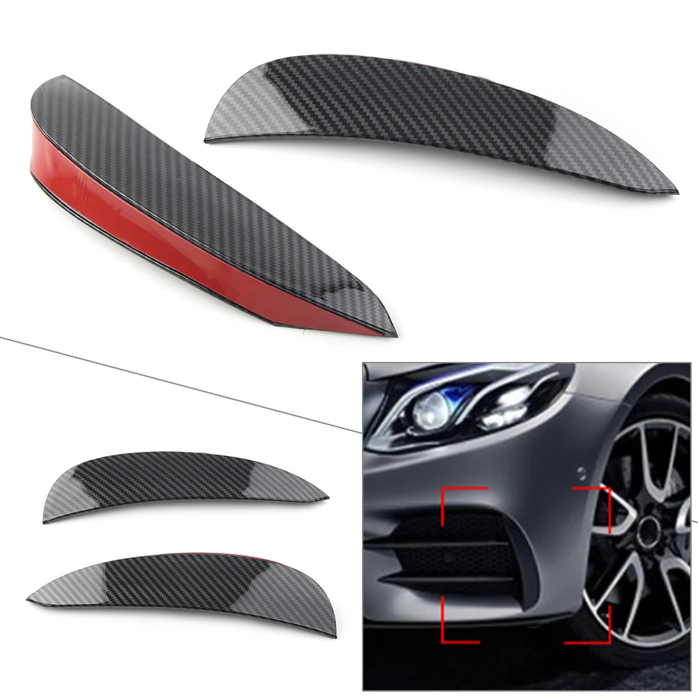 

ABS Car Front Bumper Spoiler Side Fog Light Canard Vent Flaps For Mercedes Benz E-Class W213 E43 E53 E63 AMG Sport Carbon Fiber