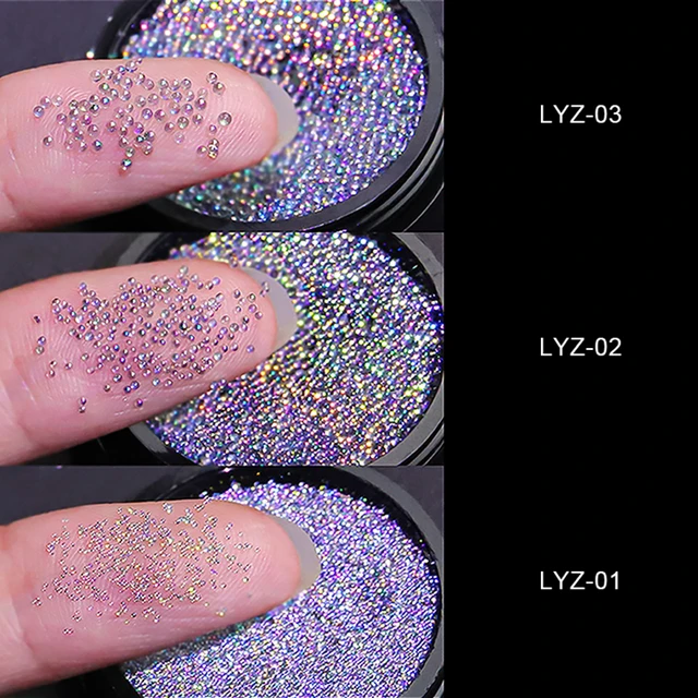 2boxes Colorful 3D Glitter Nail Art Decorations Mini Caviar Beads Crystal  Tiny Rhinestones Glass Micro Bead For Nails DIY