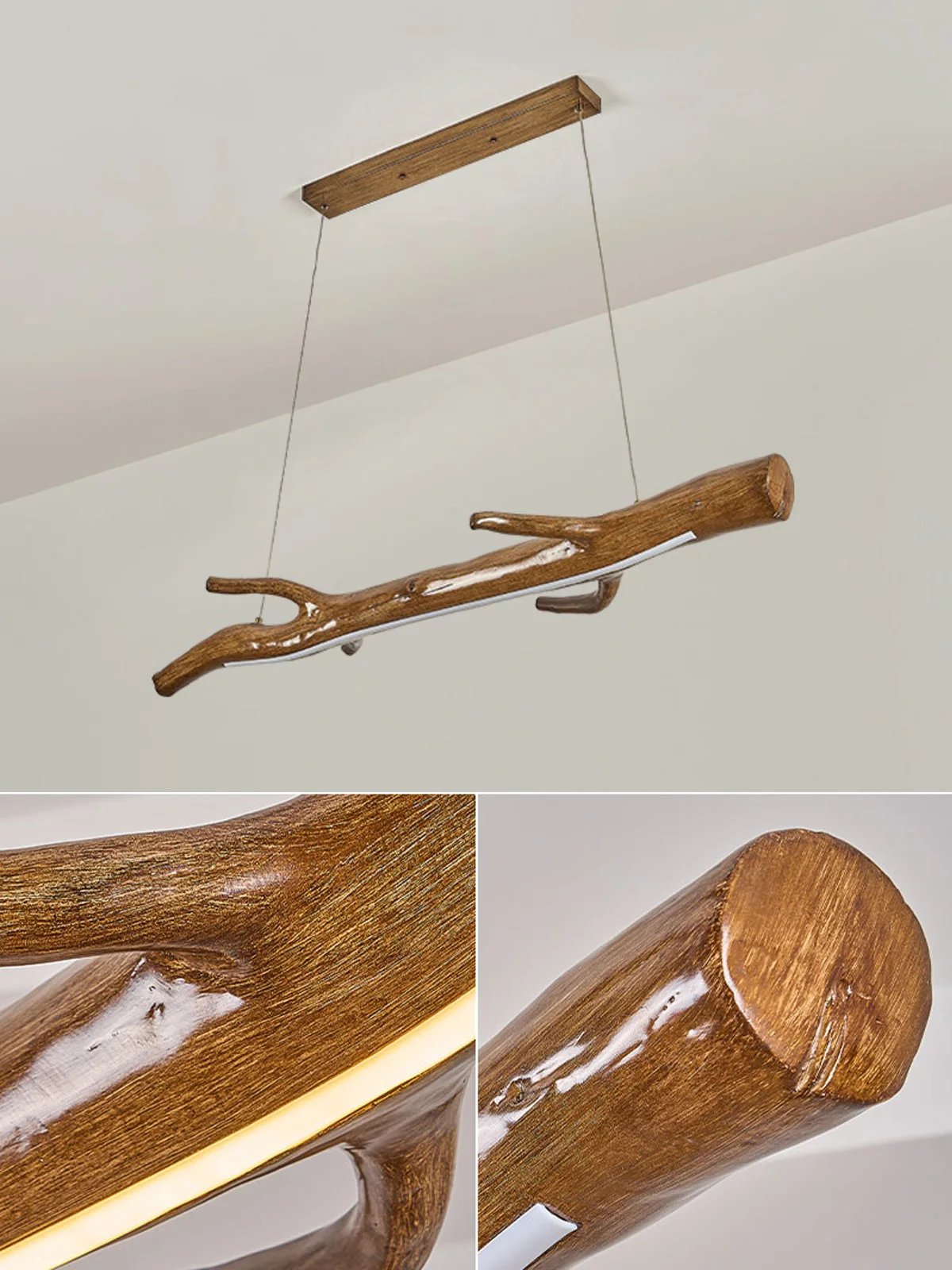 Vintage Resin Branches Pendant Lights LED Hanging Lamp for
