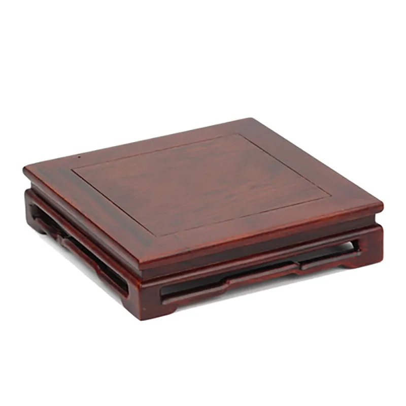 Mahogany Red Acid Twig, Ming Style Square Rectangular Base, Antique Bonsai, strange Stone, Vase, Teapot, Jade Base, Ornaments