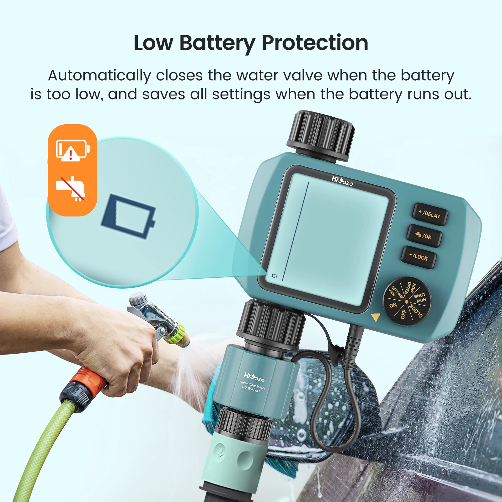 New Programmable Water Timer Garden Irrigation For Hose With Water.