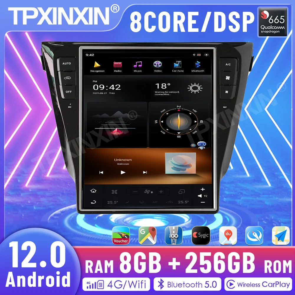 

2 Din For Nissan Qashqai 2013-2018 Android12.0 8GB+256GB Car Multimedia Audio Radio Player GPS Navigation Head Unit DSP