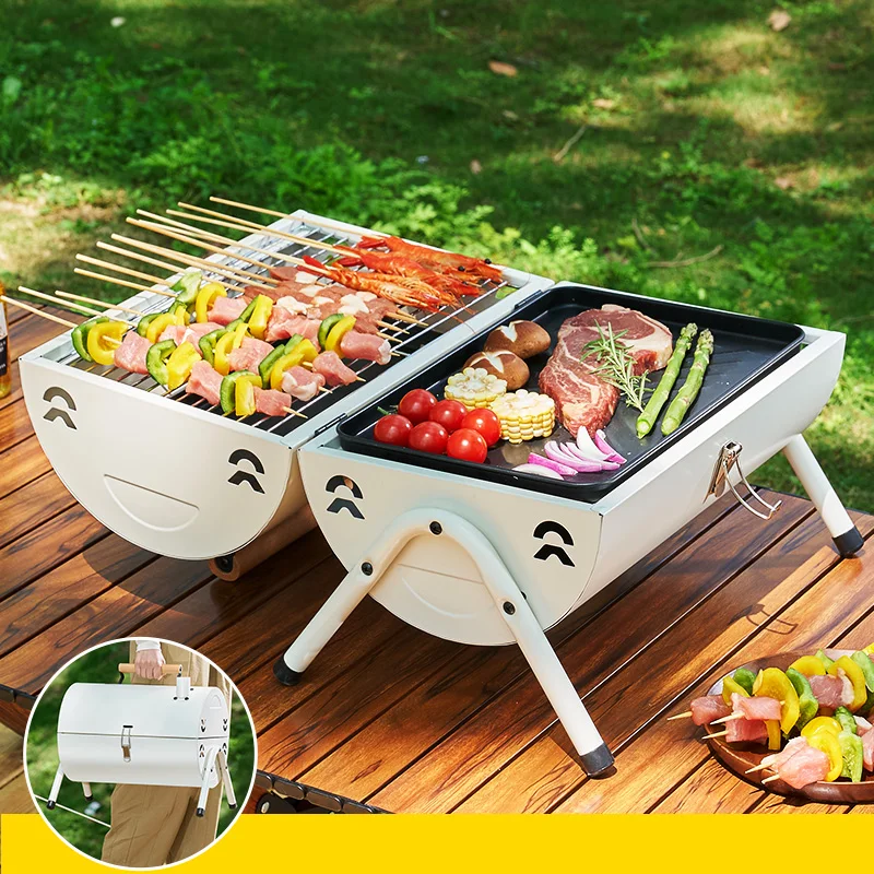 Portable Dual Purpose BBQ Grill Heating Stoves Multifunction Camping Barbecue Grill Rack Net Firewood Stove Ironwork BBQ barbecue grill barbecue stove barbecue charcoal stove barbecue electric stove