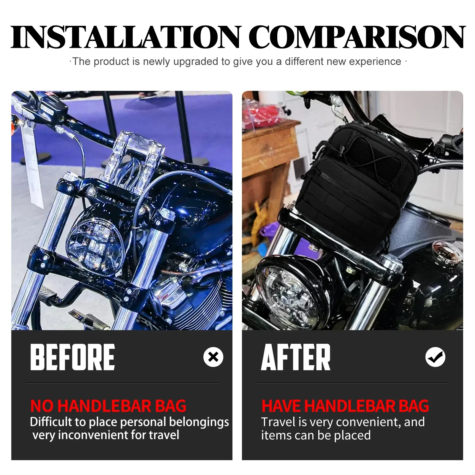 Motorcycle Front Handlebar Bag Universal Tool Storage Travel Handle  Portable Bag Club Bag For Harley Sportster Touring Softail