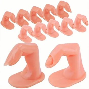 1/5/10Pcs Practice Fingers Manicure Beginners Training, Acrylic UV Gel Finger Design False Nail Tips Model DIY Display Tool 1
