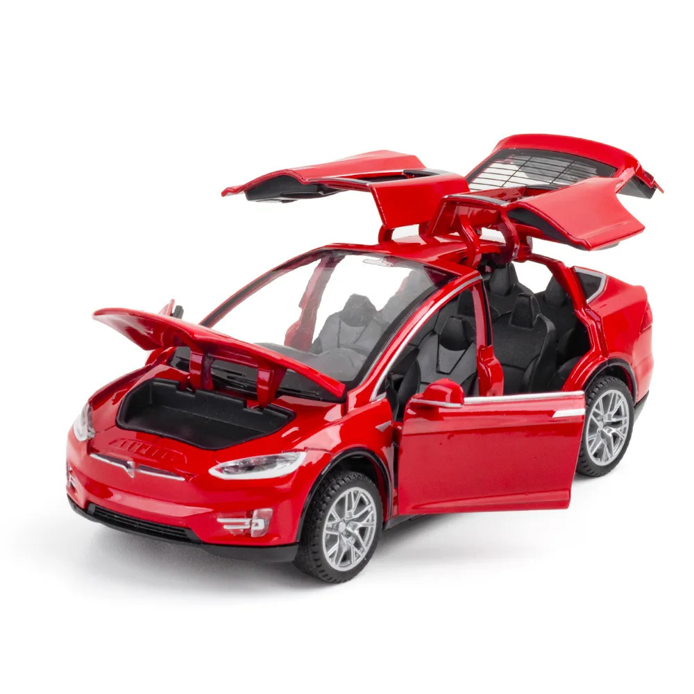 1:32 Tesla MODEL X Alloy Car Model Diecasts Metal Toy Vehicles Car Model Simulation Sound and Light Collection Gift A311 2