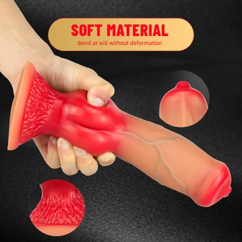 Soft Silicone Animal Dildo Wolf Dog Dildo Sex Toys for Women Men Masturbators Anal Butt Plug Fake Penis Faloimetor for Women 5