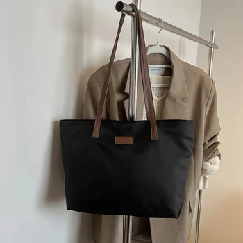 Borsa tote casual da donna con chiusura elegante, etichetta con lettere, cerniera, grande capacità, borsa a tracolla da donna, borse e borsette Bolsa