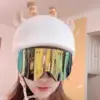 Ski Helmet Cover Funny Single Board Double Board Warm Ski Helmet Cover Personality Cover Unicorn Rabbit Ear Giraffe Lovely Goat 2
