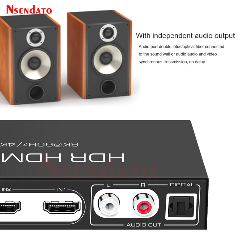 HDMI True 2 1 Matrix Switch 4K 120Hz 8K 4x2 Switch Splitter HDMI 4K 120Hz HDR 10 8K Matrix HDMI For dolby atmos CEC ARC PS5 XBOX