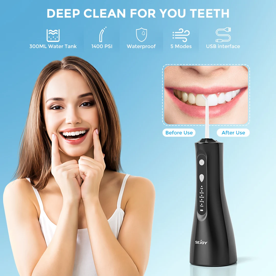Sejoy Portable Water Flosser Rechargeable Water Irrigator