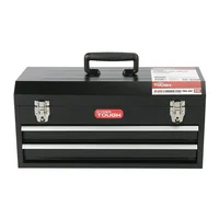 20-Inch Black Steel 2-Drawer Tool Box Chest with Lid Ergonomic Handle Secure Latches Ball-Bearing Slides Garage Workshop Storage 1