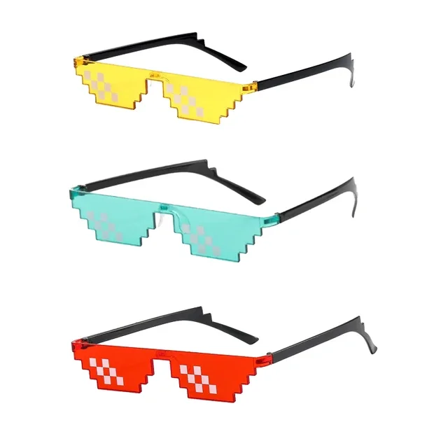 Enhanced Product Title:  
Pixelated Retro Mosaic Sunglasses - Fun Thug Life Gamer Shades