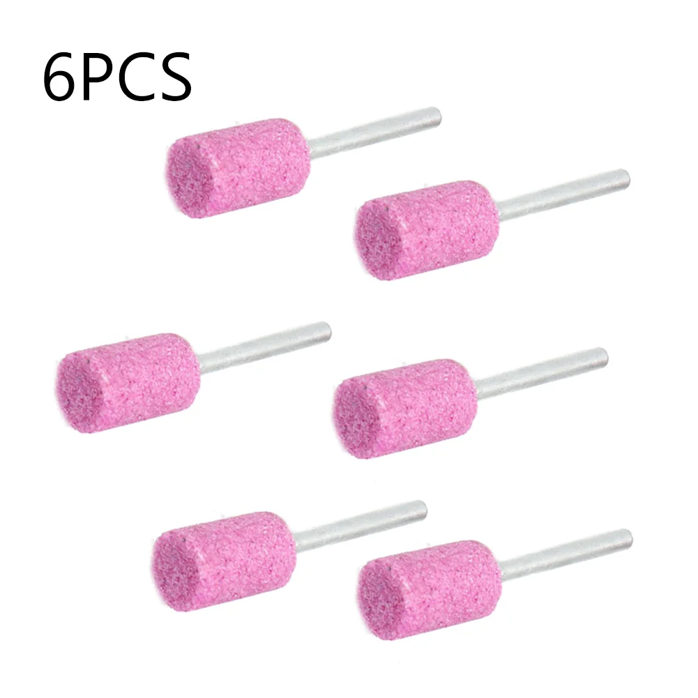 

Pink Abrasive Mounted Stone 6PCS 3mm Shank Abrasive Mounted Grind Stone Rotary Tool For Wood Metal Mold Polishing