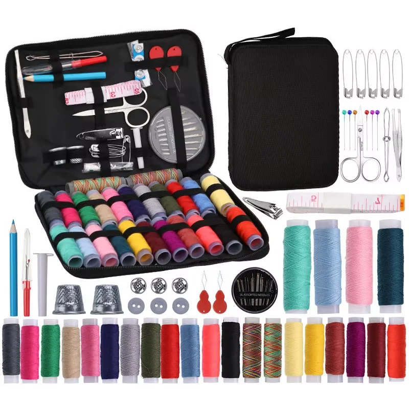 Sewing Kits 2 Sizes DIY Sewing Kit Multi-function Sewing Box Set for Hand Quilting Stitching Embroidery Thread Accessories