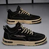 Men's Casual Thick-Heeled Shoes Waterproof Dirt-Resistant Anti-Slip Wear-Resistant Leisure Skate Shoes Rubber Outsole PU Upper