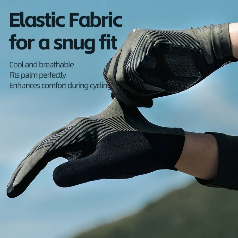 ROCKBROS Cycling All Finger Gloves,Road Long Finger Touch Screen Cycling Gloves,Thin Breathable Men Women Cycling Accessories 4