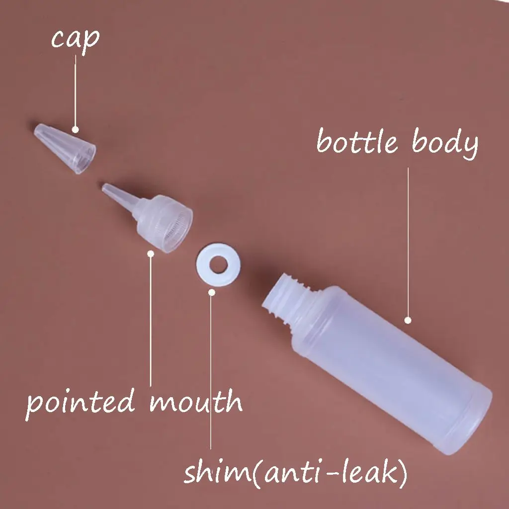 10PCS 10ml/20ml/30ml/50ml/60ml/100ml Plastic Squeeze Bottles Empty Dropper bottles with Scale for Solvents Ink Liquid Container 5