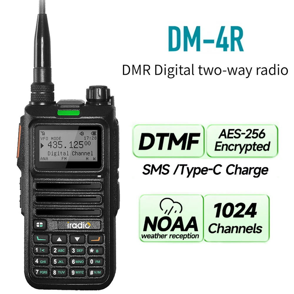 Iradio DM-UV4R DMR Digital Analog Walkie Talkie AES256 Encryption
