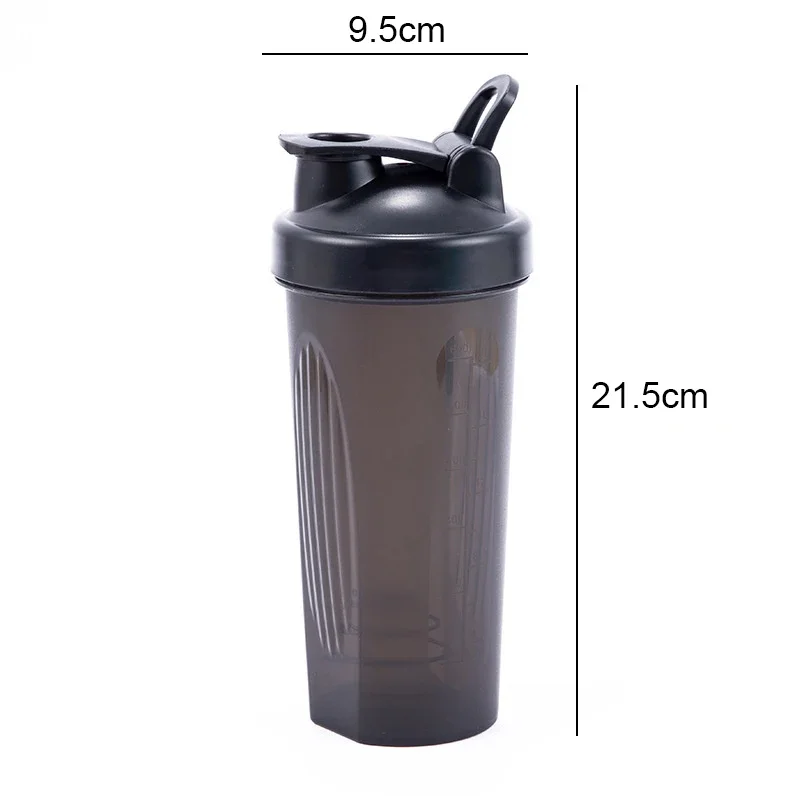 Protein Bottle Shaker Bottle Shaking Cup Protein Shaker Cup 600ml Portable Protein Powder Shaker Bottle Leak Proof Water Bottle for Gym Fitness Training with Scale