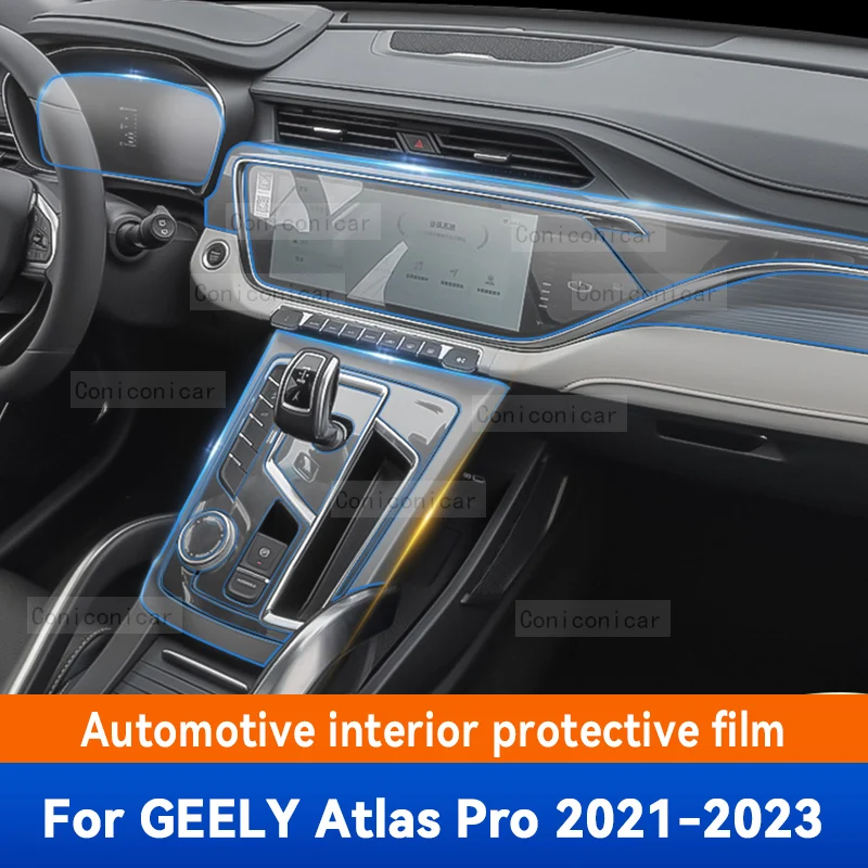 

For GEELY Atlas Pro 2021 2022 2023 Car Interior Gearpanel Dashboard Gps Navigation Screen Transparent Cover TPU Protective Film