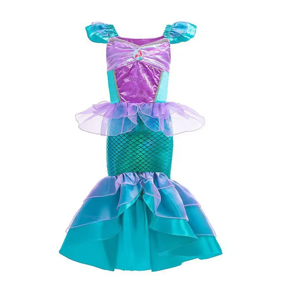 Little Mermaid Ariel Cosplay Princess Costume Kids Dress For Girls Children Carnival Halloween Party Clothes Summer Vestidos