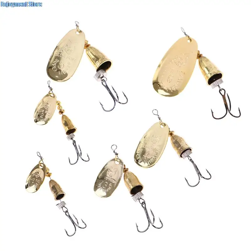 

1PC Blade Rotating Spinner Metal Lure Brass Hard Artificial Spoon Bait Copper Freshwater Creek Trout Fishing Tackle