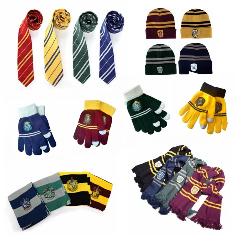 Potter Adult Children Cosplay Scarf Magic School accessories gloves hat Cos Halloween Party Supplies Scarfs for Winter Spring