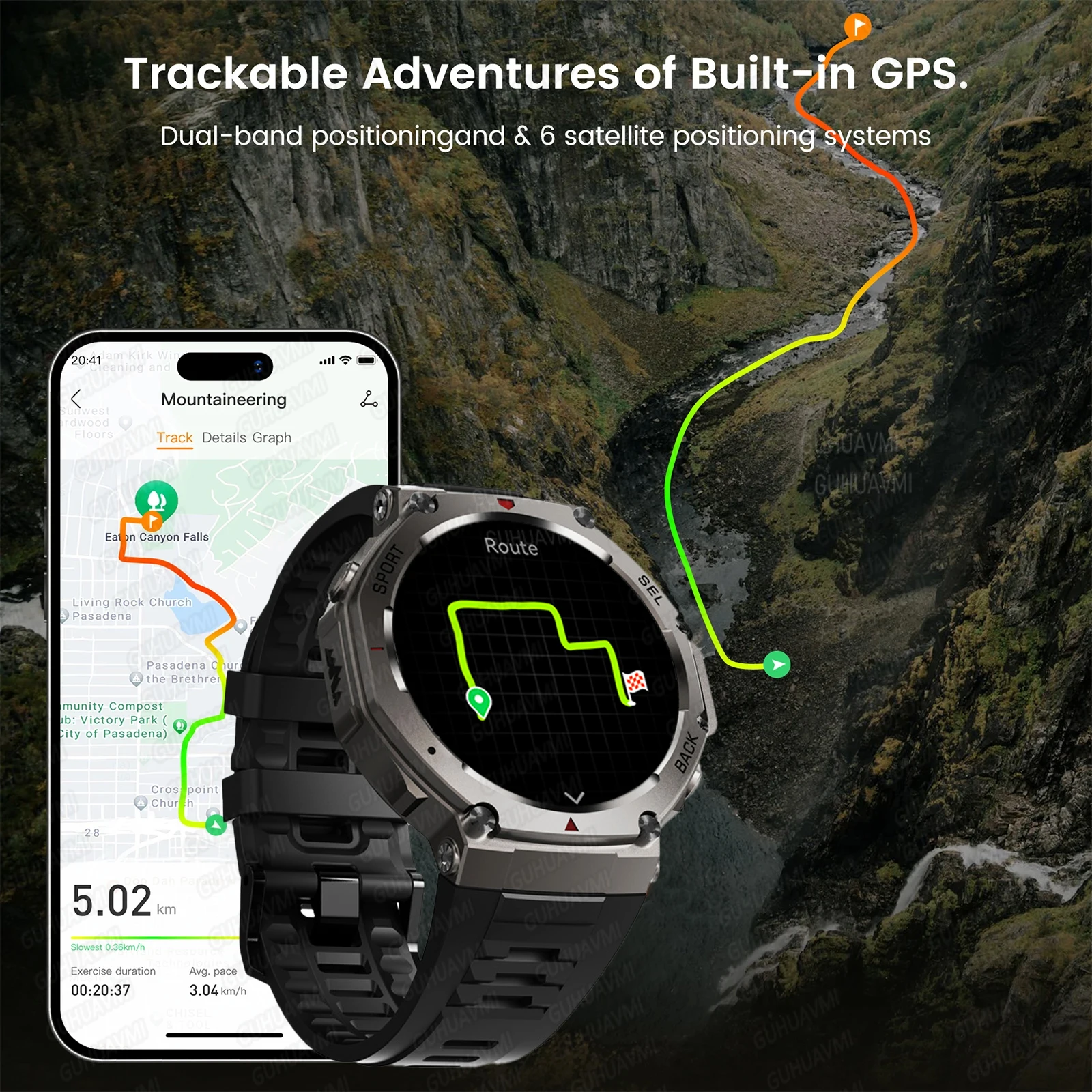 Military Smart Watch T-Rex 3 Bulit-in GPS Compass Altimeter Barometric 10 ATM IP69K Waterproof AMOLED Bluetooth Call Smartwatch 2