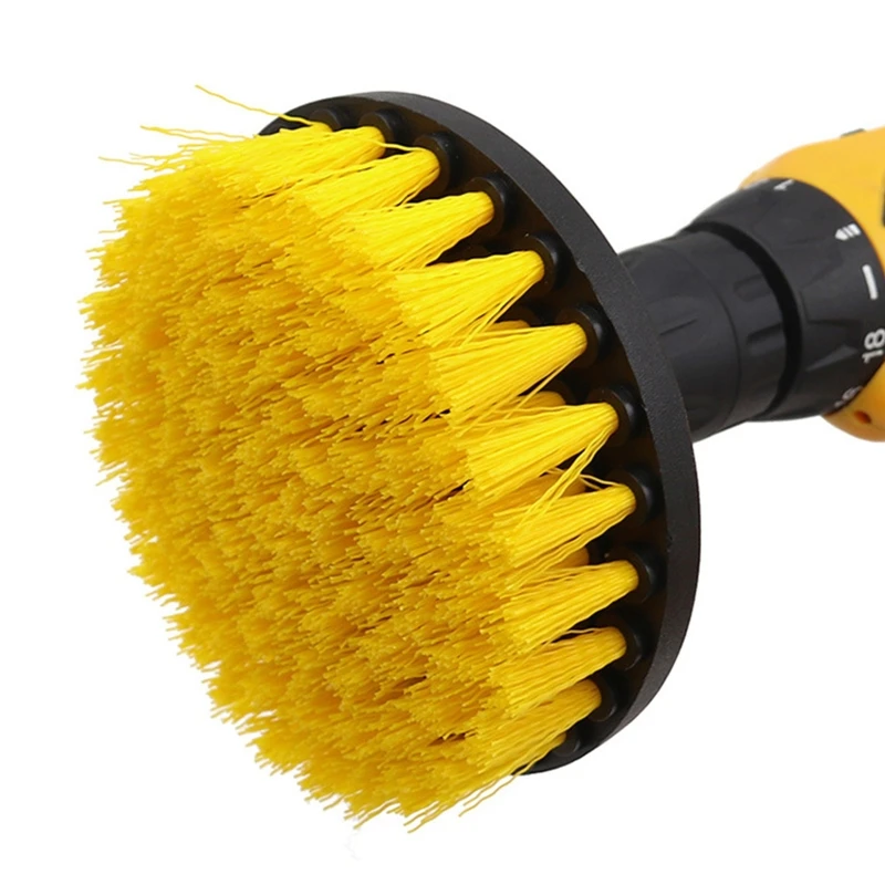 Electric Drill Brush Kit Round Plastic Scrubber Brushes Auto Tires Cleaning Tools for Bathroom Surfaces Floor Grout Tile 3