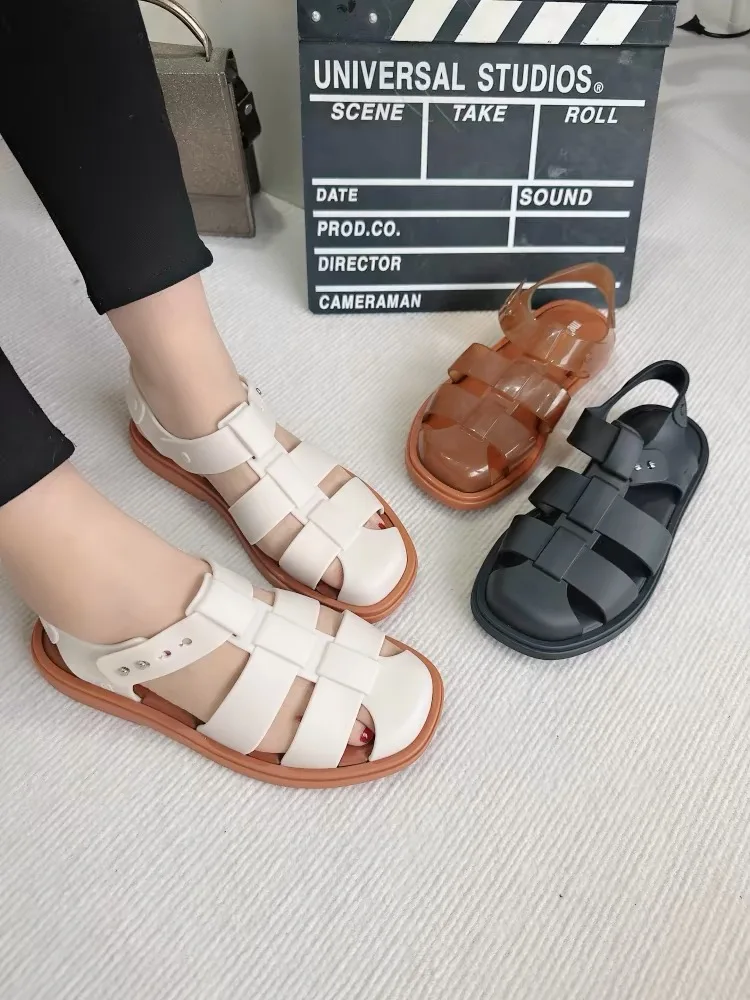 미니 멜리사 여성용 웨지 샌들, 프리미엄 정형 오픈 토 샌들, 빈티지 미끄럼 방지 가죽, 캐주얼 여성 플랫폼 레트로 신발 