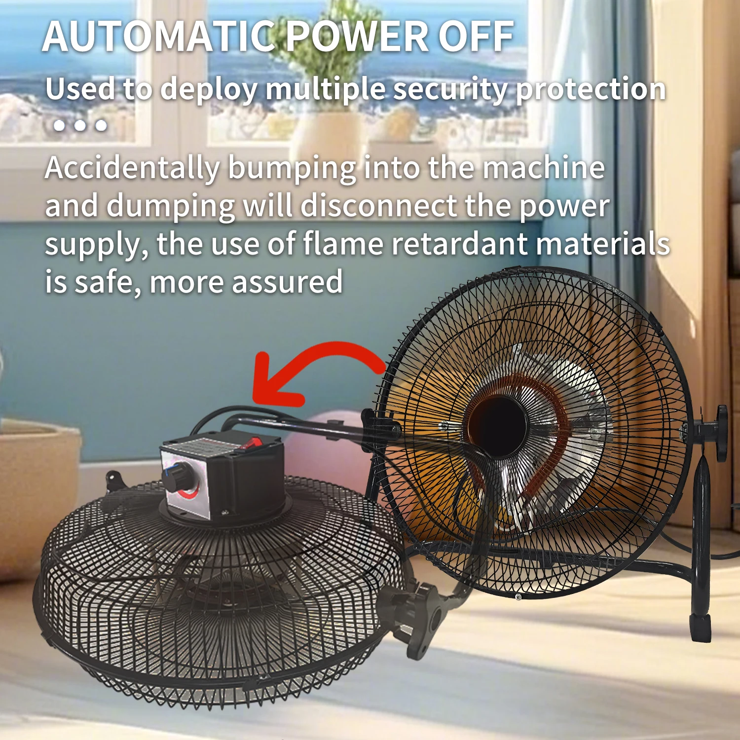 Portable Heater Fan 1200W Desktop Heating Machine Fast Heating Air Heater For Home Winter Stove Radiator Hot Airs Fan Floor