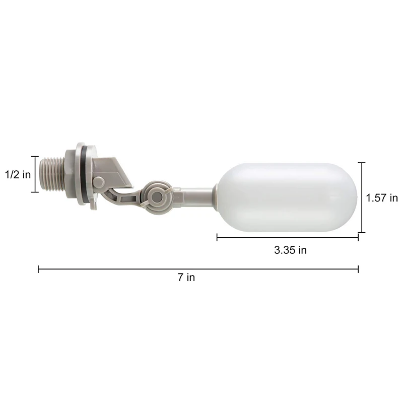 3-Piece Float Valve Set, 1 / 2-Inch Water Supply Pipe Float Valve With Adjusting Arm For Swimming Pool, Aquarium (Gray)