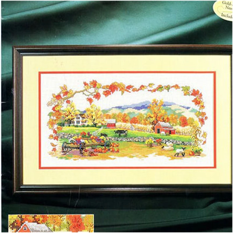 2863Home Fun Cross Stitch Kit Package Greeting Needlework Counted Kits Joy Sunday Kits Embroidery Needle Minder DIY